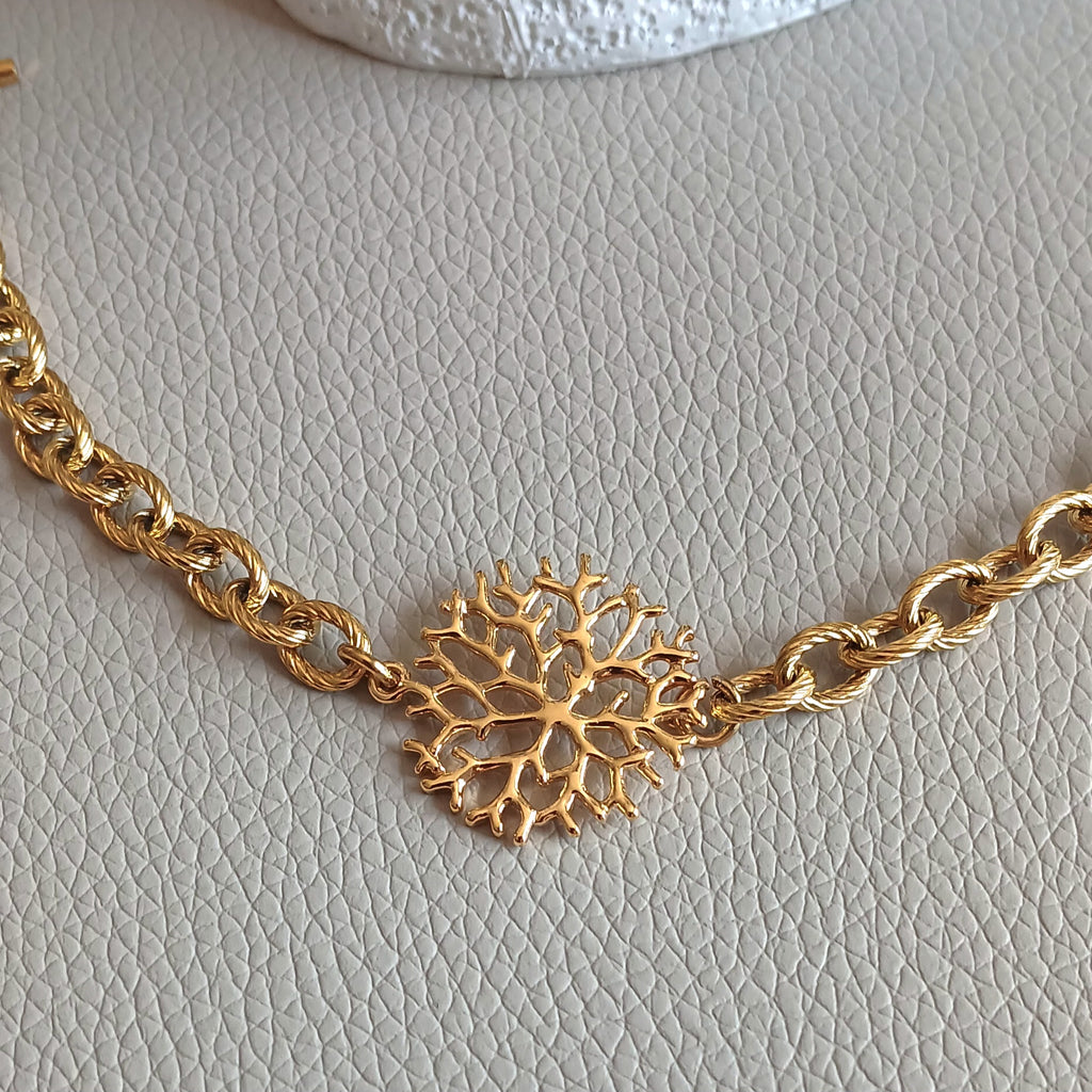 Coral pattern chain bracelet