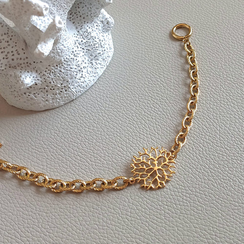 Coral pattern chain bracelet