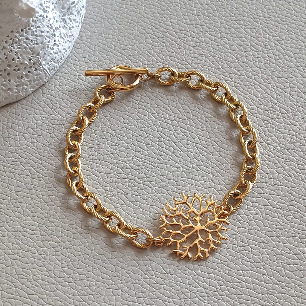 Coral pattern chain bracelet