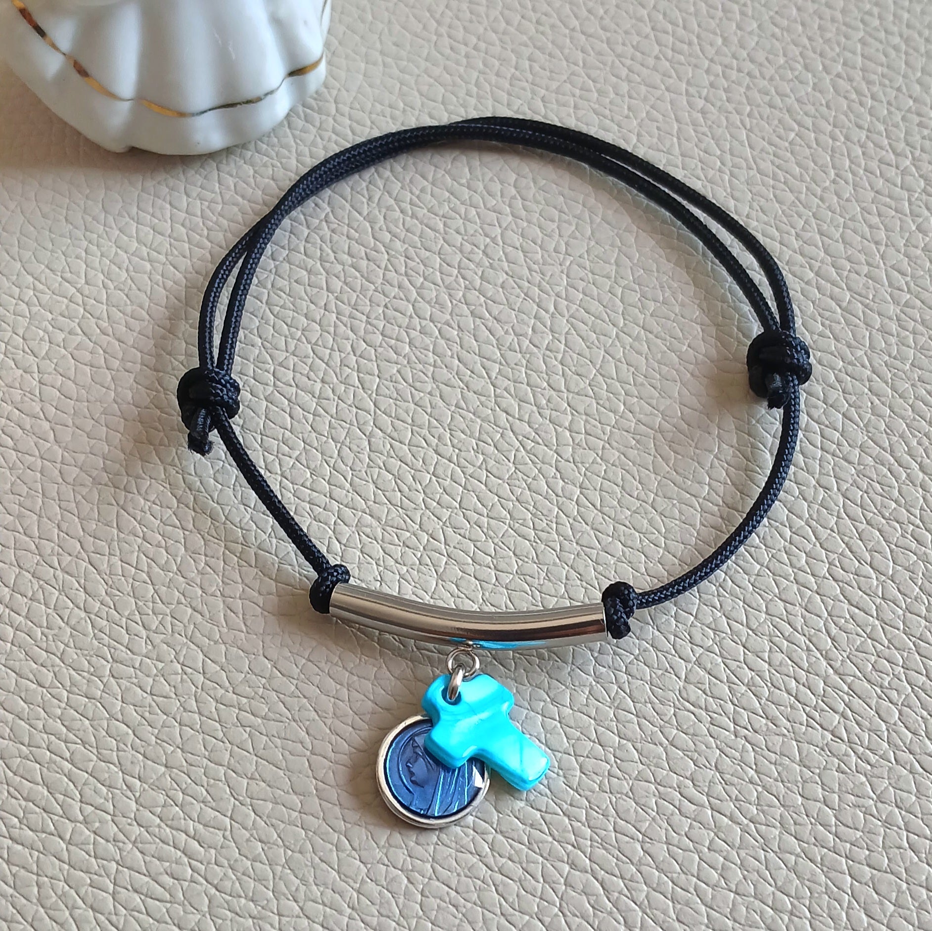 Charm cord bracelet