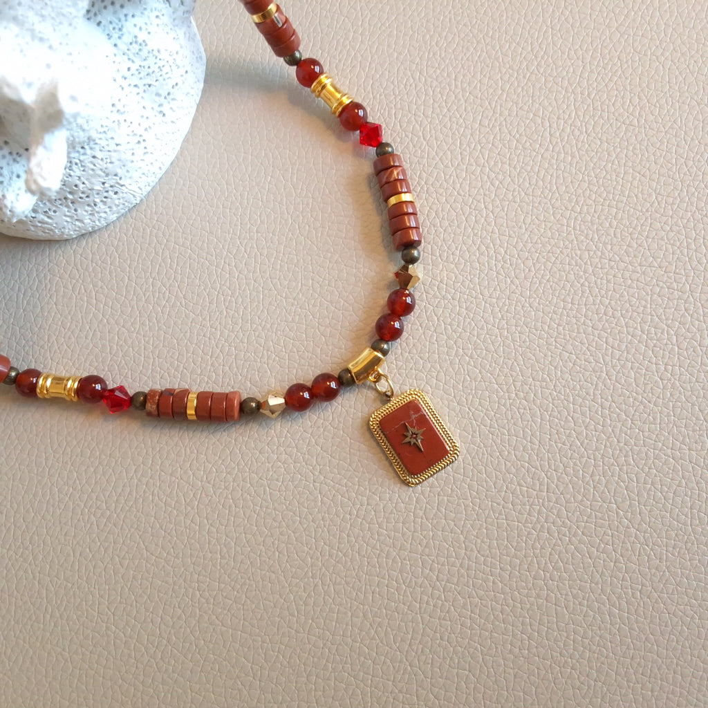 Jasper pendant necklace