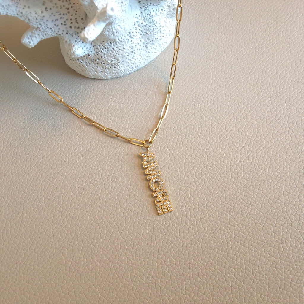 Rhinestone Pendant Chain Necklace