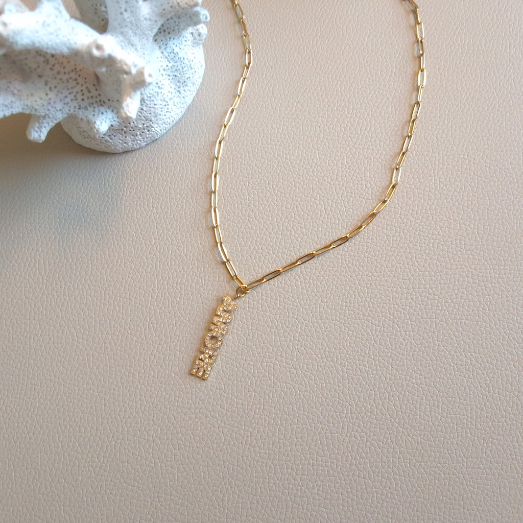 Rhinestone Pendant Chain Necklace