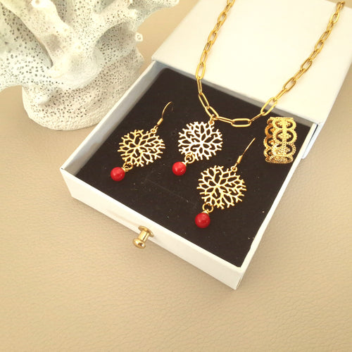 Box parure corail