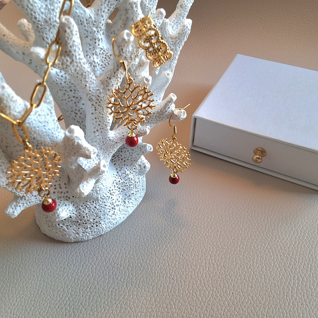Box parure corail