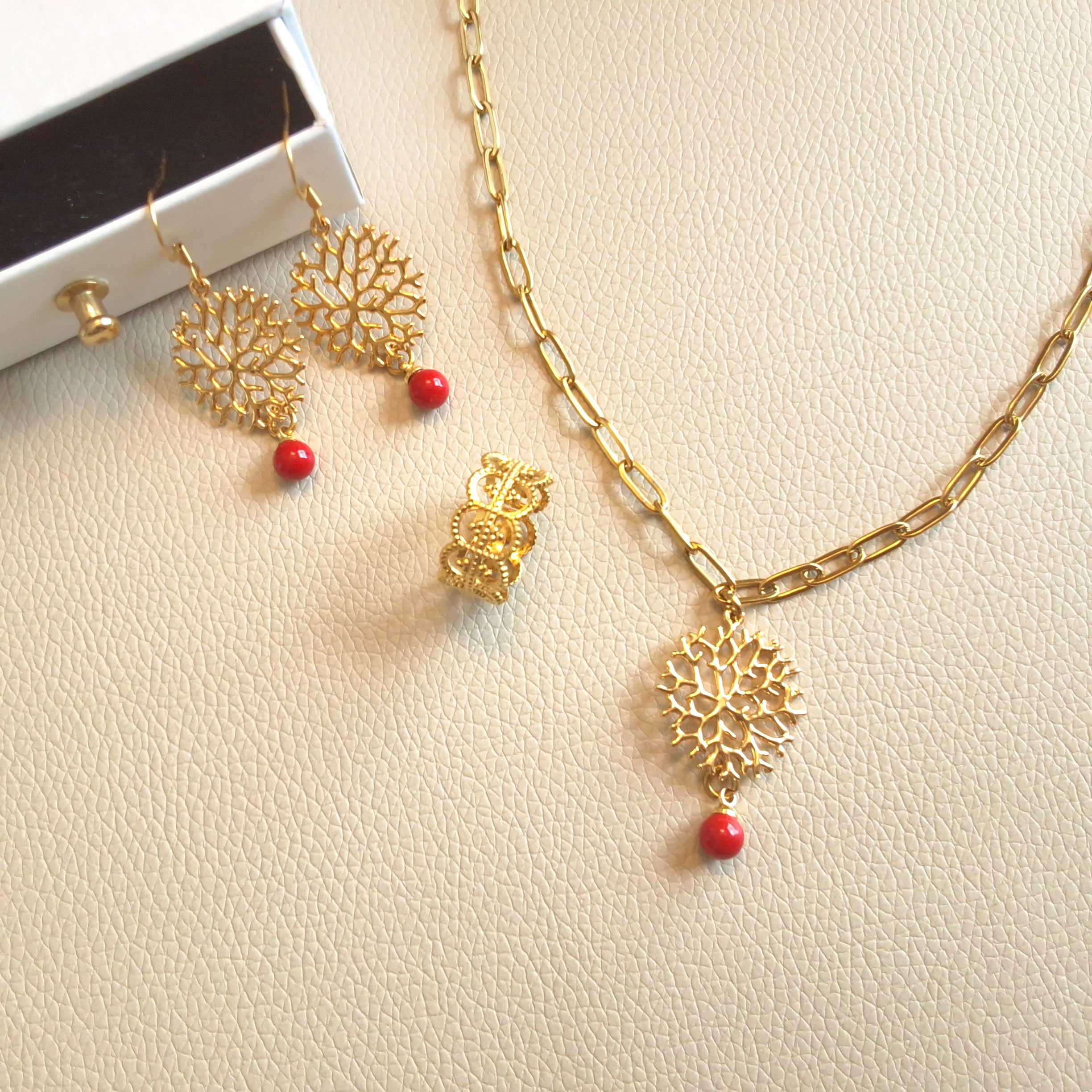 Box parure corail