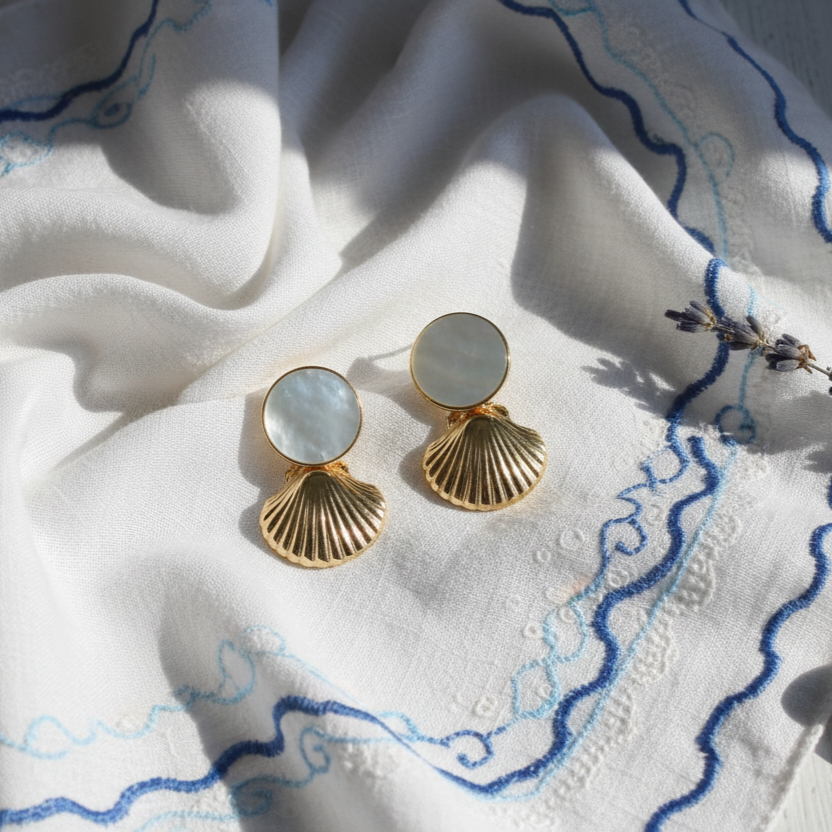 Boucles d’oreilles coquille