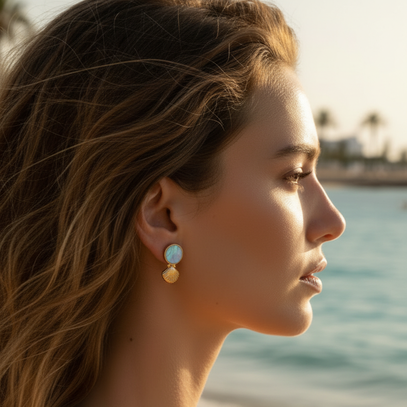 Boucles d’oreilles coquille